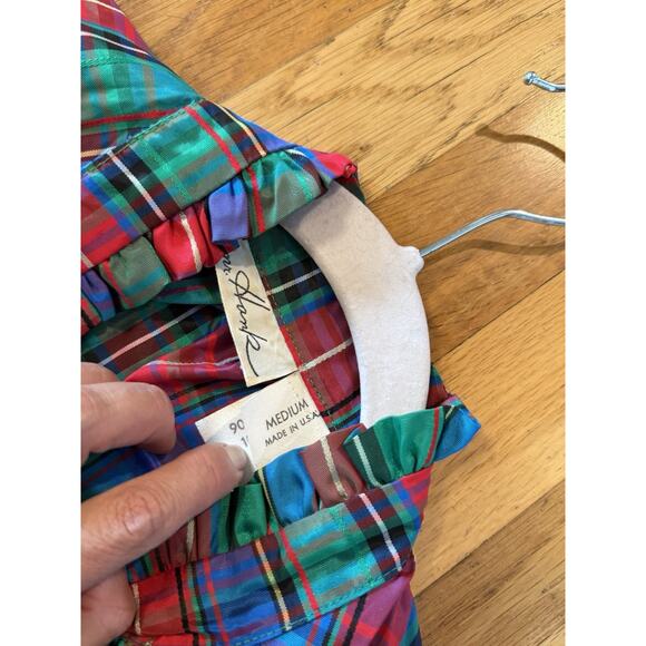 VTG 70’s MR.HANKS Patchwork Plaid Christmas Midi Skirt Blouse Matching Set Sz S - Picture 7 of 13